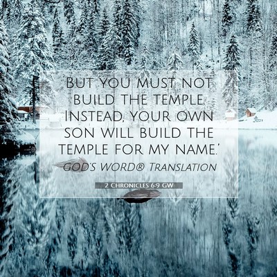Picture 07 - 2 Chronicles 6:9 GW - But you must not build the temple. Instead, your - Bible Verse Picture