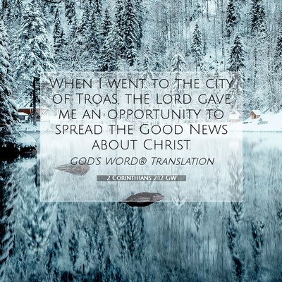 Picture 07 - 2 Corinthians 2:12 GW - When I went to the city of Troas, the Lord gave - Bible Verse Picture