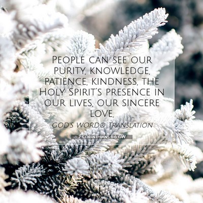 Picture 07 - 2 Corinthians 6:6 GW - People can see our purity, knowledge, patience, - Bible Verse Picture