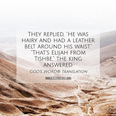 Picture 07 - 2 Kings 1:8 GW - They replied, “He was hairy and had a leather - Bible Verse Picture