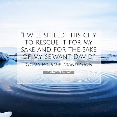 Picture 07 - 2 Kings 19:34 GW - “I will shield this city to rescue it for my - Bible Verse Picture