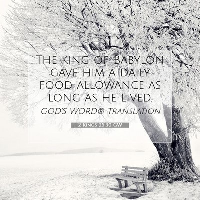 Picture 07 - 2 Kings 25:30 GW - The king of Babylon gave him a daily food - Bible Verse Picture