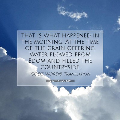 Picture 07 - 2 Kings 3:20 GW - That is what happened in the morning. At the time - Bible Verse Picture