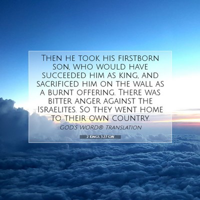 Picture 07 - 2 Kings 3:27 GW - Then he took his firstborn son, who would have - Bible Verse Picture