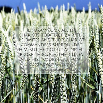 Picture 07 - 2 Kings 8:21 GW - Jehoram took all his chariots to attack Zair. The - Bible Verse Picture
