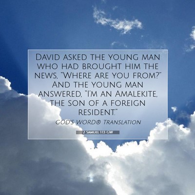 Picture 07 - 2 Samuel 1:13 GW - David asked the young man who had brought him the - Bible Verse Picture
