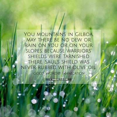 Picture 07 - 2 Samuel 1:21 GW - You mountains in Gilboa, may there be no dew or - Bible Verse Picture