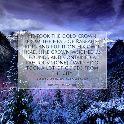 Picture 07 - 2 Samuel 12:30 GW - He took the gold crown from the head of - Bible Verse Picture