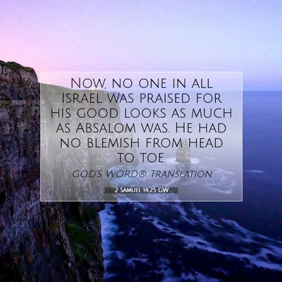 Picture 07 - 2 Samuel 14:25 GW - Now, no one in all Israel was praised for his - Bible Verse Picture