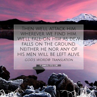 Picture 07 - 2 Samuel 17:12 GW - Then we’ll attack him wherever we find him. - Bible Verse Picture