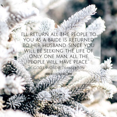 Picture 07 - 2 Samuel 17:3 GW - I’ll return all the people to you as a bride is - Bible Verse Picture