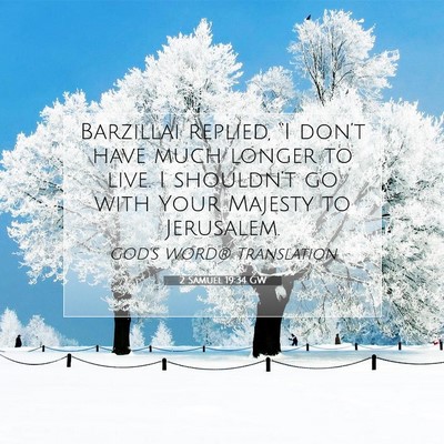 Picture 07 - 2 Samuel 19:34 GW - Barzillai replied, “I don’t have much longer - Bible Verse Picture