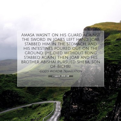 Picture 07 - 2 Samuel 20:10 GW - Amasa wasn’t on his guard against the sword in - Bible Verse Picture