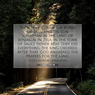 Picture 07 - 2 Samuel 21:14 GW - Then they buried the bones of Saul and his son - Bible Verse Picture