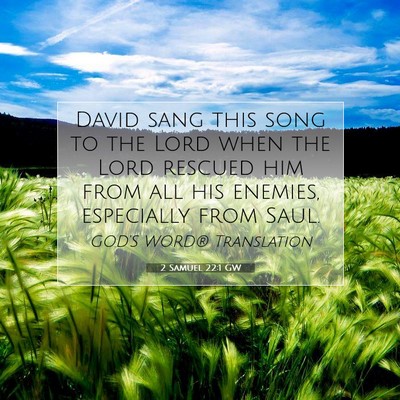 Picture 07 - 2 Samuel 22:1 GW - David sang this song to the Lord when the Lord - Bible Verse Picture