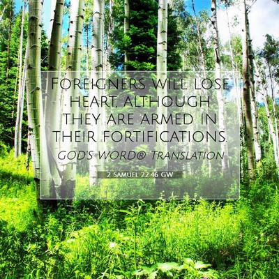 Picture 07 - 2 Samuel 22:46 GW - Foreigners will lose heart, although they are - Bible Verse Picture