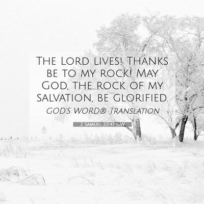 Picture 07 - 2 Samuel 22:47 GW - The Lord lives! Thanks be to my rock! May God, - Bible Verse Picture