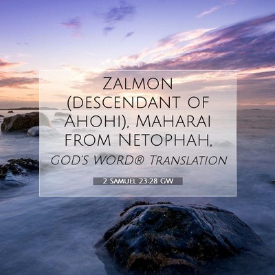 Picture 07 - 2 Samuel 23:28 GW - Zalmon (descendant of Ahohi), Maharai from - Bible Verse Picture
