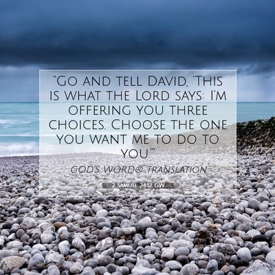 Picture 07 - 2 Samuel 24:12 GW - “Go and tell David, ‘This is what the Lord - Bible Verse Picture