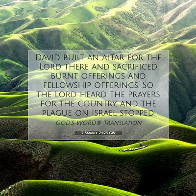 Picture 07 - 2 Samuel 24:25 GW - David built an altar for the Lord there and - Bible Verse Picture