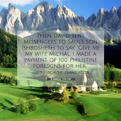 Picture 07 - 2 Samuel 3:14 GW - Then David sent messengers to Saul’s son - Bible Verse Picture