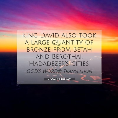 Picture 07 - 2 Samuel 8:8 GW - King David also took a large quantity of bronze - Bible Verse Picture