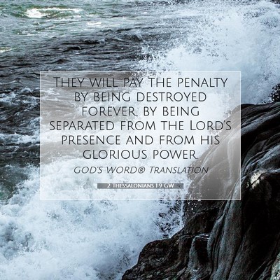 Picture 07 - 2 Thessalonians 1:9 GW - They will pay the penalty by being destroyed - Bible Verse Picture