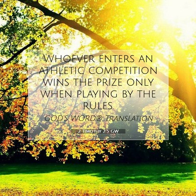 Picture 07 - 2 Timothy 2:5 GW - Whoever enters an athletic competition wins the - Bible Verse Picture