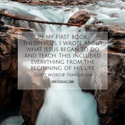 Picture 07 - Acts 1:1 GW - In my first book, Theophilus, I wrote about what - Bible Verse Picture