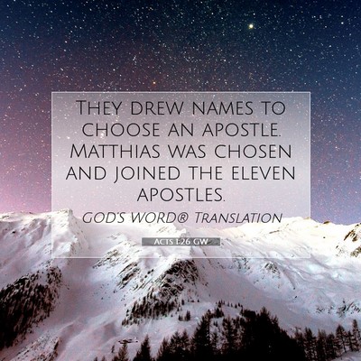 Picture 07 - Acts 1:26 GW - They drew names to choose an apostle. Matthias - Bible Verse Picture