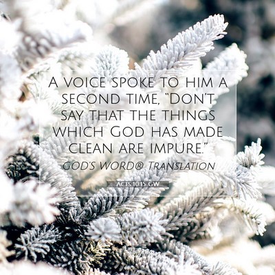Picture 07 - Acts 10:15 GW - A voice spoke to him a second time, “Don’t - Bible Verse Picture