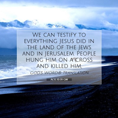 Picture 07 - Acts 10:39 GW - We can testify to everything Jesus did in the - Bible Verse Picture