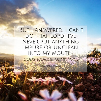 Picture 07 - Acts 11:8 GW - “But I answered, ‘I can’t do that, Lord! - Bible Verse Picture