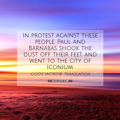 Picture 07 - Acts 13:51 GW - In protest against these people, Paul and - Bible Verse Picture