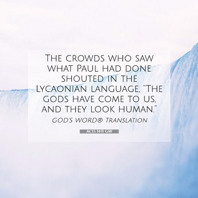 Picture 07 - Acts 14:11 GW - The crowds who saw what Paul had done shouted in - Bible Verse Picture