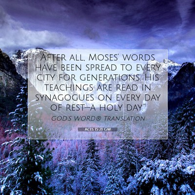 Picture 07 - Acts 15:21 GW - After all, Moses’ words have been spread to - Bible Verse Picture