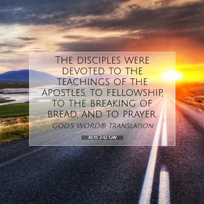 Picture 07 - Acts 2:42 GW - The disciples were devoted to the teachings of - Bible Verse Picture