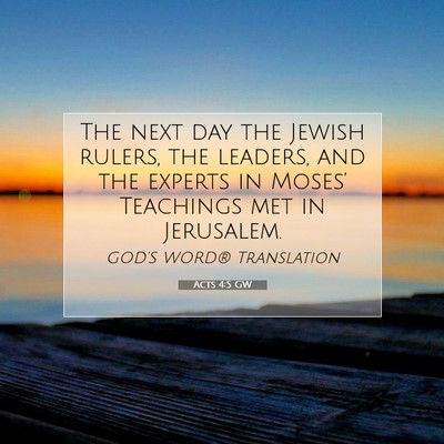 Picture 07 - Acts 4:5 GW - The next day the Jewish rulers, the leaders, and - Bible Verse Picture