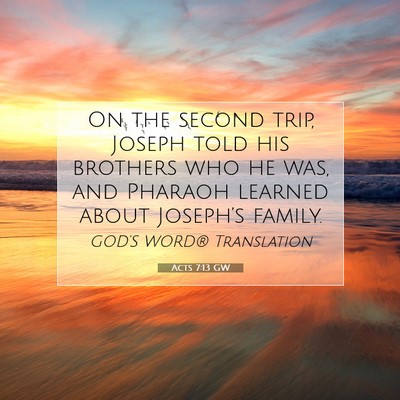 Picture 07 - Acts 7:13 GW - On the second trip, Joseph told his brothers who - Bible Verse Picture