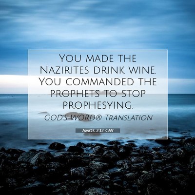 Picture 07 - Amos 2:12 GW - You made the Nazirites drink wine. You commanded - Bible Verse Picture