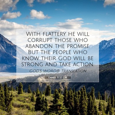 Picture 07 - Daniel 11:32 GW - With flattery he will corrupt those who abandon - Bible Verse Picture