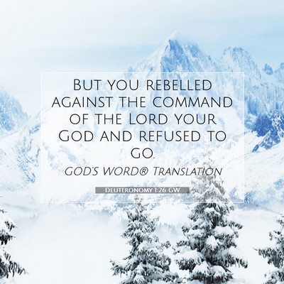 Picture 07 - Deuteronomy 1:26 GW - But you rebelled against the command of the Lord - Bible Verse Picture