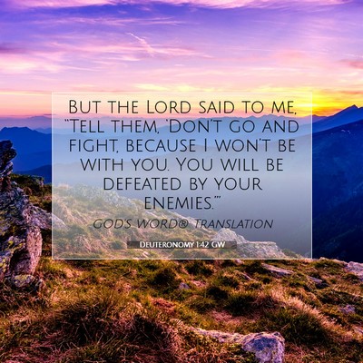 Picture 07 - Deuteronomy 1:42 GW - But the Lord said to me, “Tell them, ‘Don’t - Bible Verse Picture