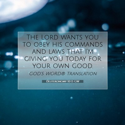 Picture 07 - Deuteronomy 10:13 GW - The Lord wants you to obey his commands and laws - Bible Verse Picture