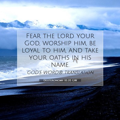 Picture 07 - Deuteronomy 10:20 GW - Fear the Lord your God, worship him, be loyal to - Bible Verse Picture