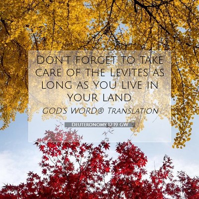 Picture 07 - Deuteronomy 12:19 GW - Don’t forget to take care of the Levites as - Bible Verse Picture