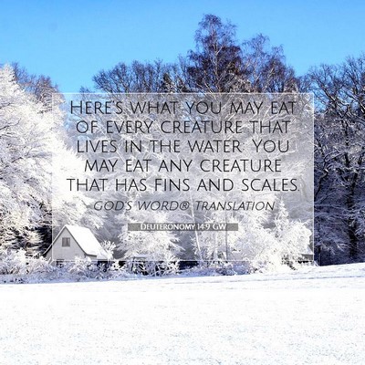 Picture 07 - Deuteronomy 14:9 GW - Here’s what you may eat of every creature that - Bible Verse Picture