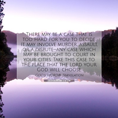Picture 07 - Deuteronomy 17:8 GW - There may be a case that is too hard for you to - Bible Verse Picture