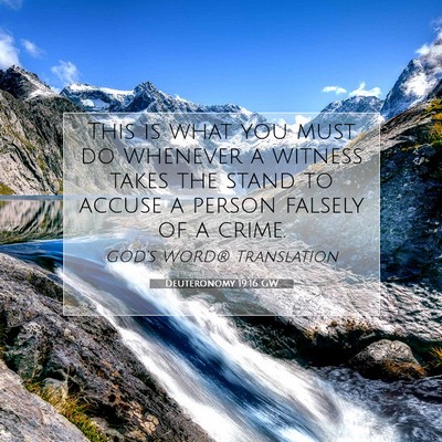 Picture 07 - Deuteronomy 19:16 GW - This is what you must do whenever a witness takes - Bible Verse Picture
