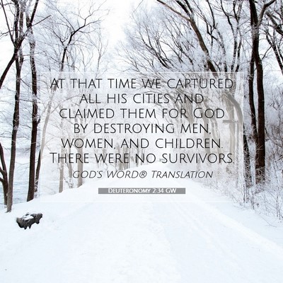 Picture 07 - Deuteronomy 2:34 GW - At that time we captured all his cities and - Bible Verse Picture